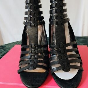 Elegant Black Strappy Women's Heels
